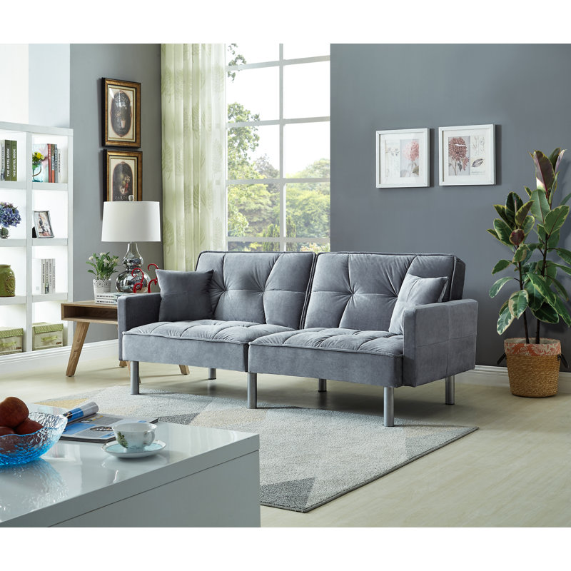 Mercer41 Hemphill Velvet Sleeper Sofa & Reviews Wayfair